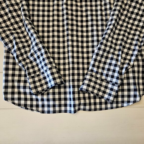 J. Crew Secret Wash Slim Untucked Navy Gingham Shirt - XL - Picture 5 of 6